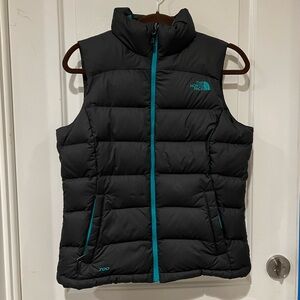 The North Face Nuptse 2 Down 700 Puffer Vest Size S Womens Black & Teal